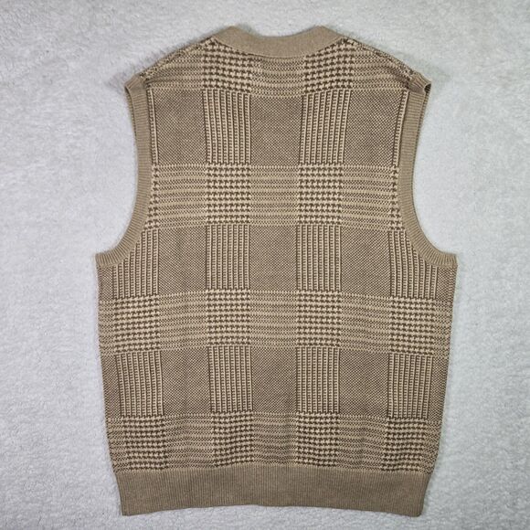$268 Polo Ralph Lauren Trendy Golf Mens Large Glen Plaid Sweater Vest Tan L - Picture 6 of 8